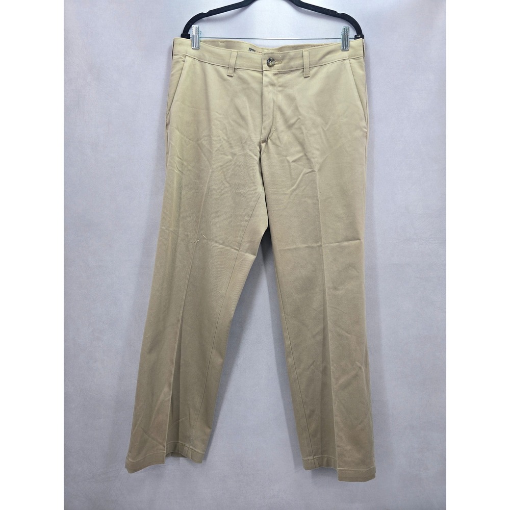 Lee Straight Fit Mens Tan Chino Business Casual Work Utility Office Pants 34x30